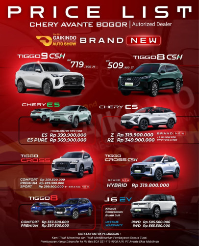 Pricelist Harga Chery cisauk 2025